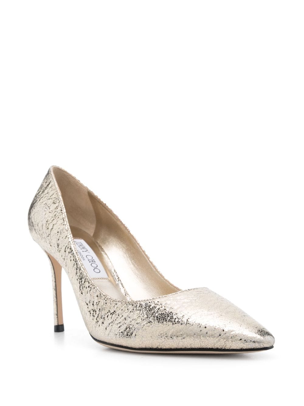 Shop Jimmy Choo 85mm Romy Pumps In 金色