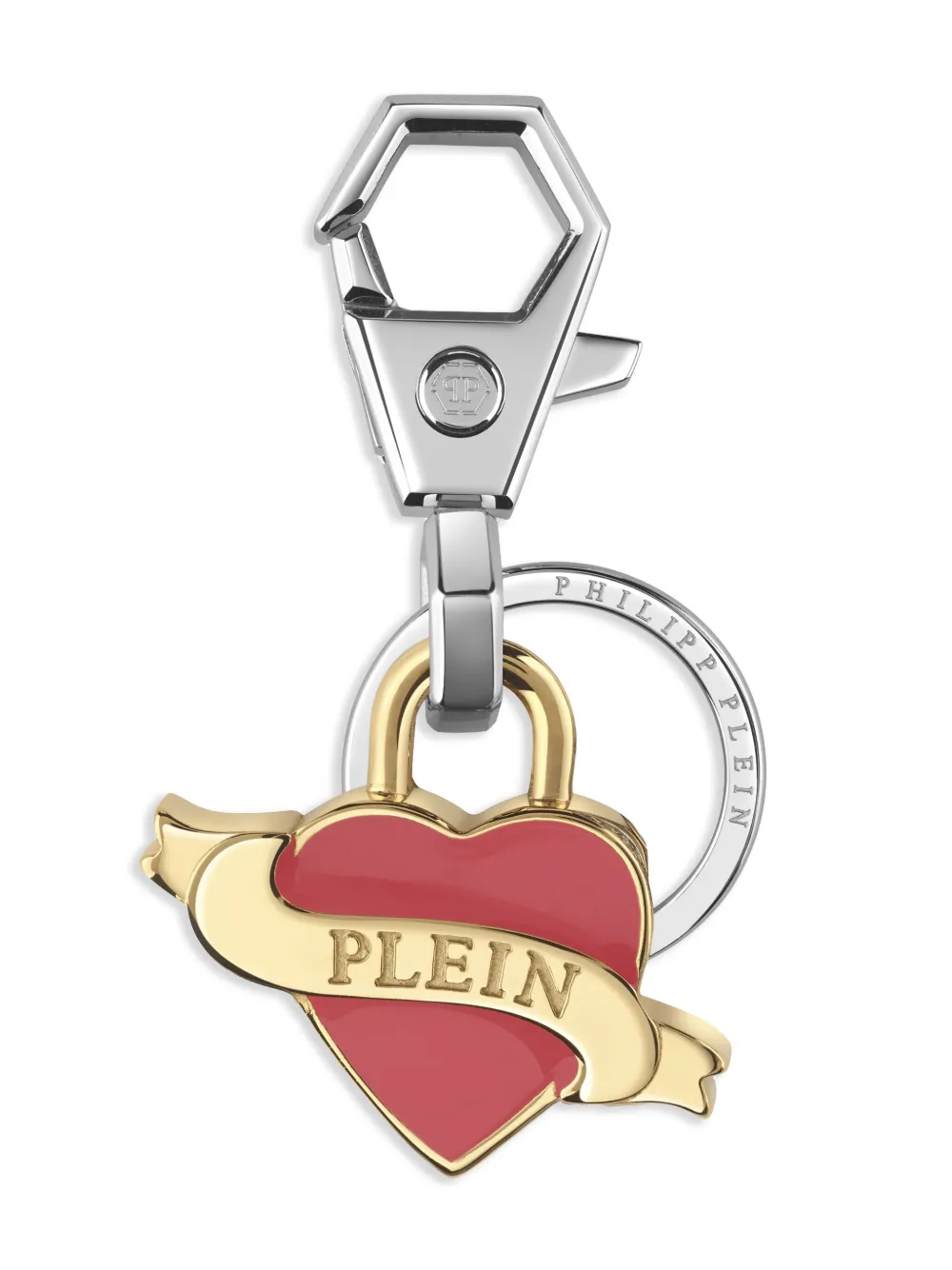 Philipp Plein stainless steel keyring - Silver