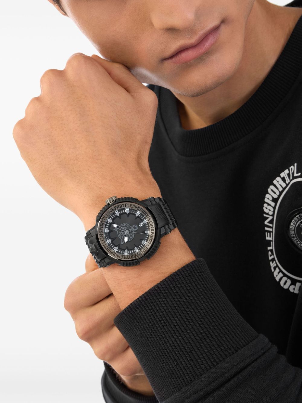 Shop Plein Sport Tiger Power 45mm In Black