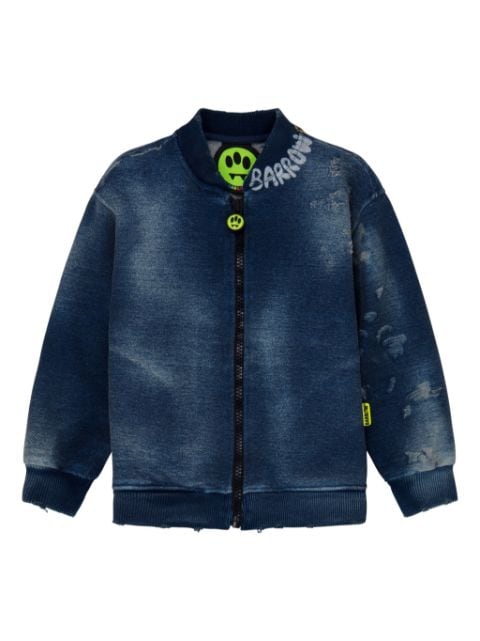 Barrow kids printed denim jacket