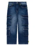 Barrow kids straight-leg cargo jeans - Blue