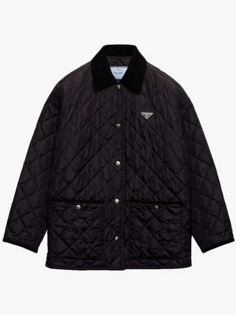 Prada chamarra con bolsillo de parche