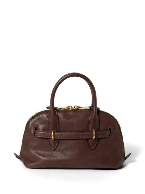Miu Miu Small Aventure Leather Tote Bag | Brown | FARFETCH