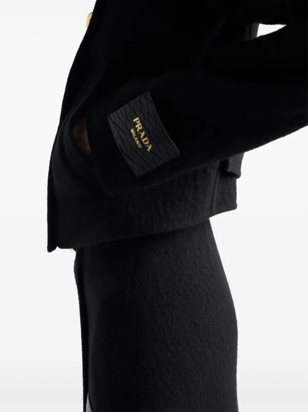 Prada Double-Breasted Leather Coat | Saks Fifth Avenue