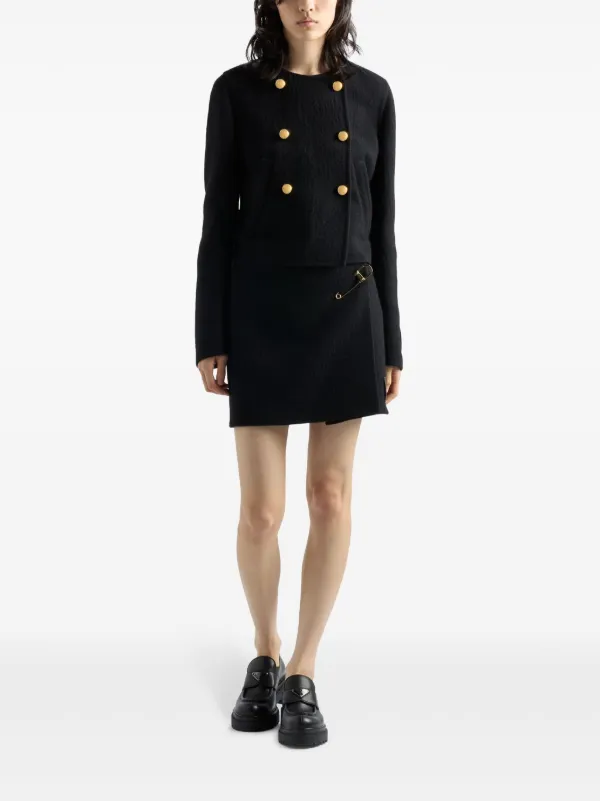 Prada Double-Breasted Leather Coat | Saks Fifth Avenue