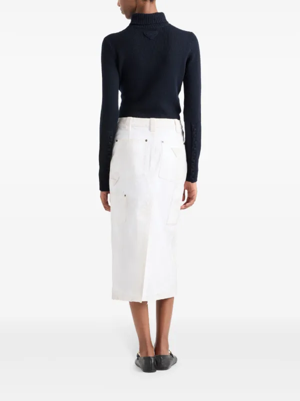 レア★PRADAプラダ★アメ車プリントスカート白ホワイトキャデラック40S百貨店 レア☆PRADAプラダ☆アメ車プリントスカート白ホワイトキャデラック40S