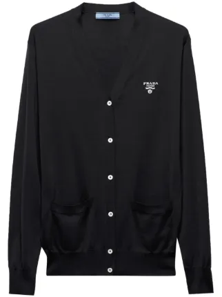 大学生協のスーツ提携店割引 Prada ロゴジャカード JP FARFETCH | ブラック | カーディガン トップス
