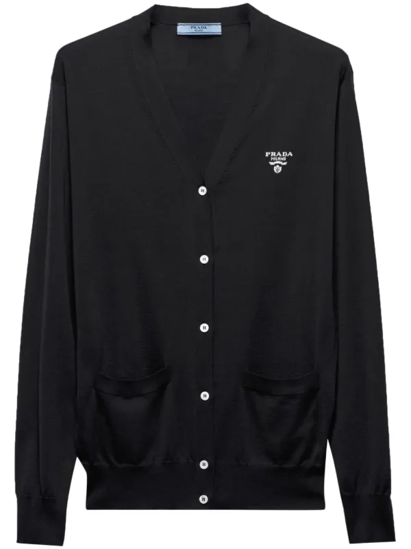 Prada Silk Cardigan Black FARFETCH CA