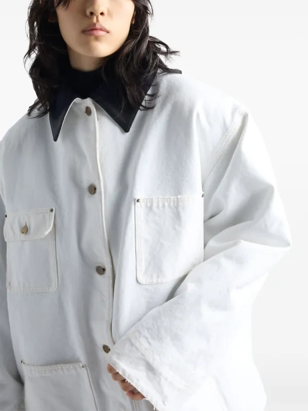 Prada Technical Canvas Blouson Jacket | White | FARFETCH