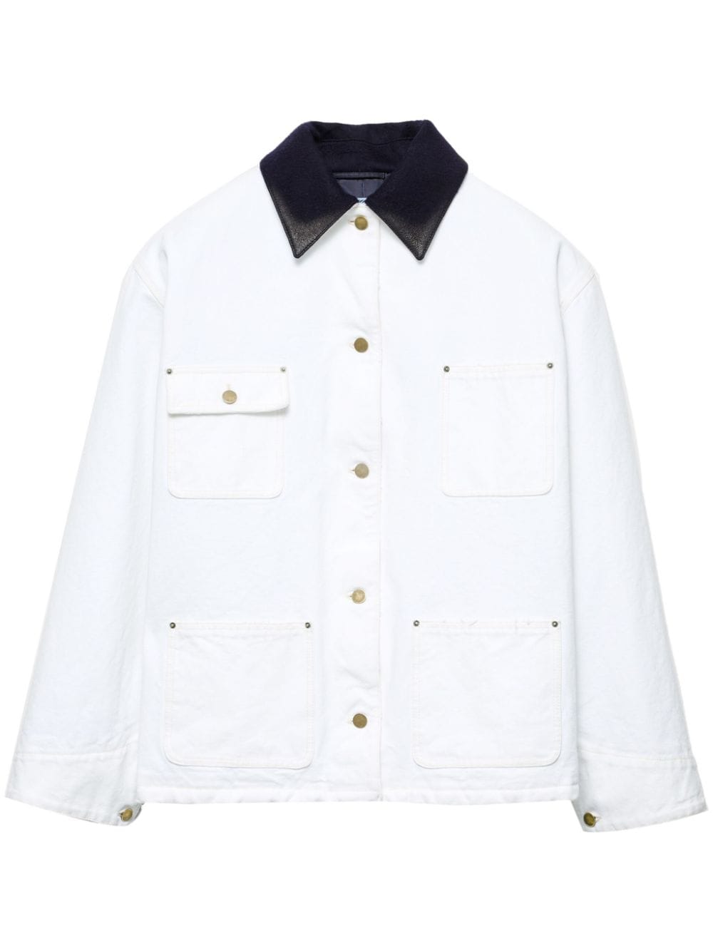 Shop Prada Technical Canvas Blouson Jacket In White