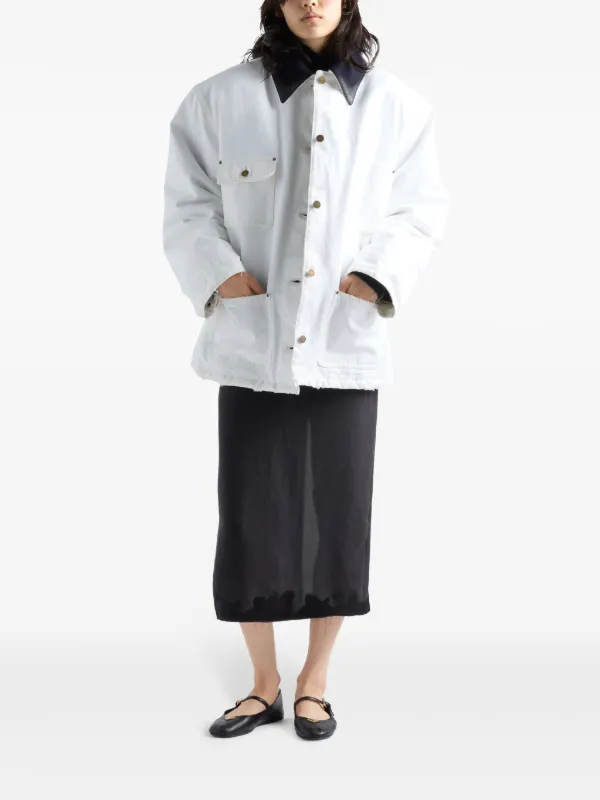Prada Technical Canvas Blouson Jacket | White | FARFETCH