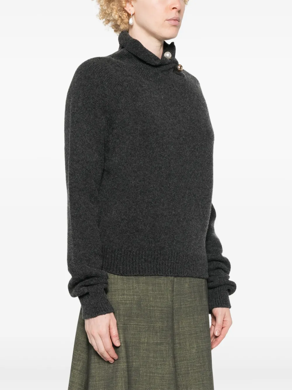 Shop Philosophy Di Lorenzo Serafini Barbell Pin-detail Sweater In 516 Grey