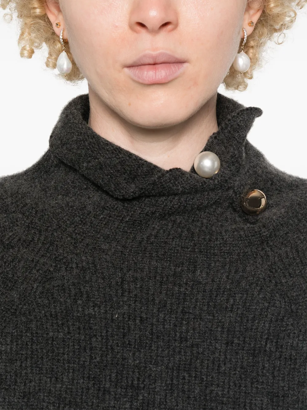 Shop Philosophy Di Lorenzo Serafini Barbell Pin-detail Sweater In 516 Grey