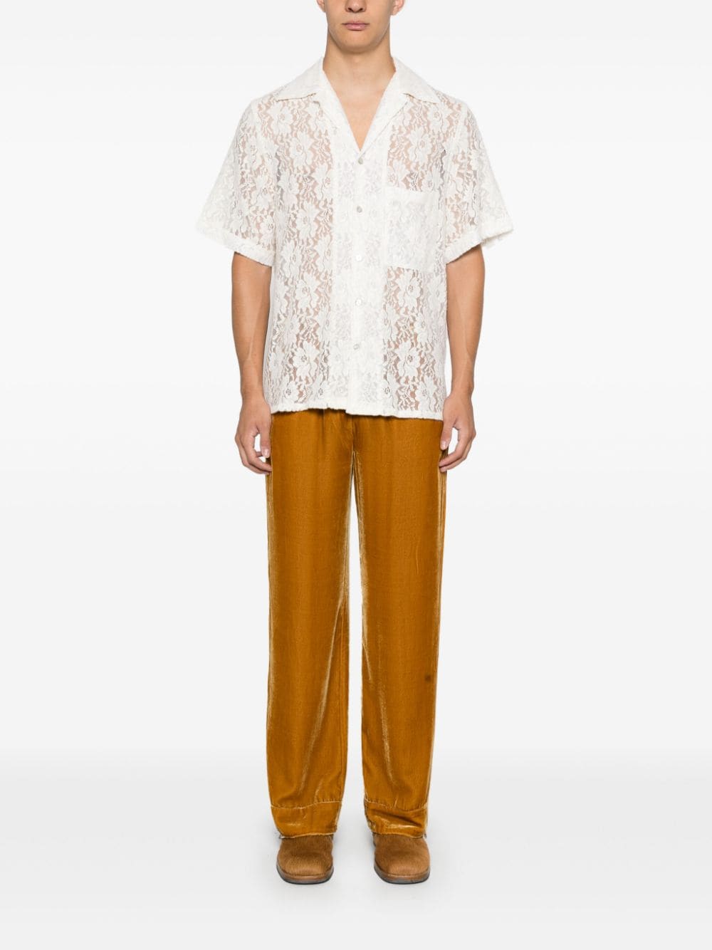 SAINTS STUDIO lace shirt - Beige