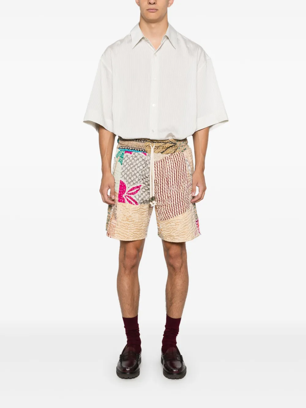 SAINTS STUDIO colour-block shorts - Beige