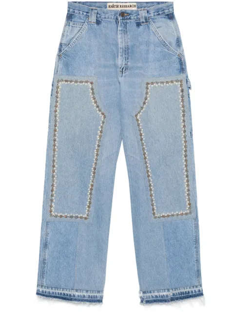 Kartik Research Calça jeans com patch duplo