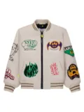 Barrow kids logo-appliqué bomber jacket - Neutrals