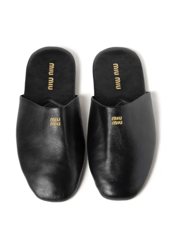 Leather slippers on sale