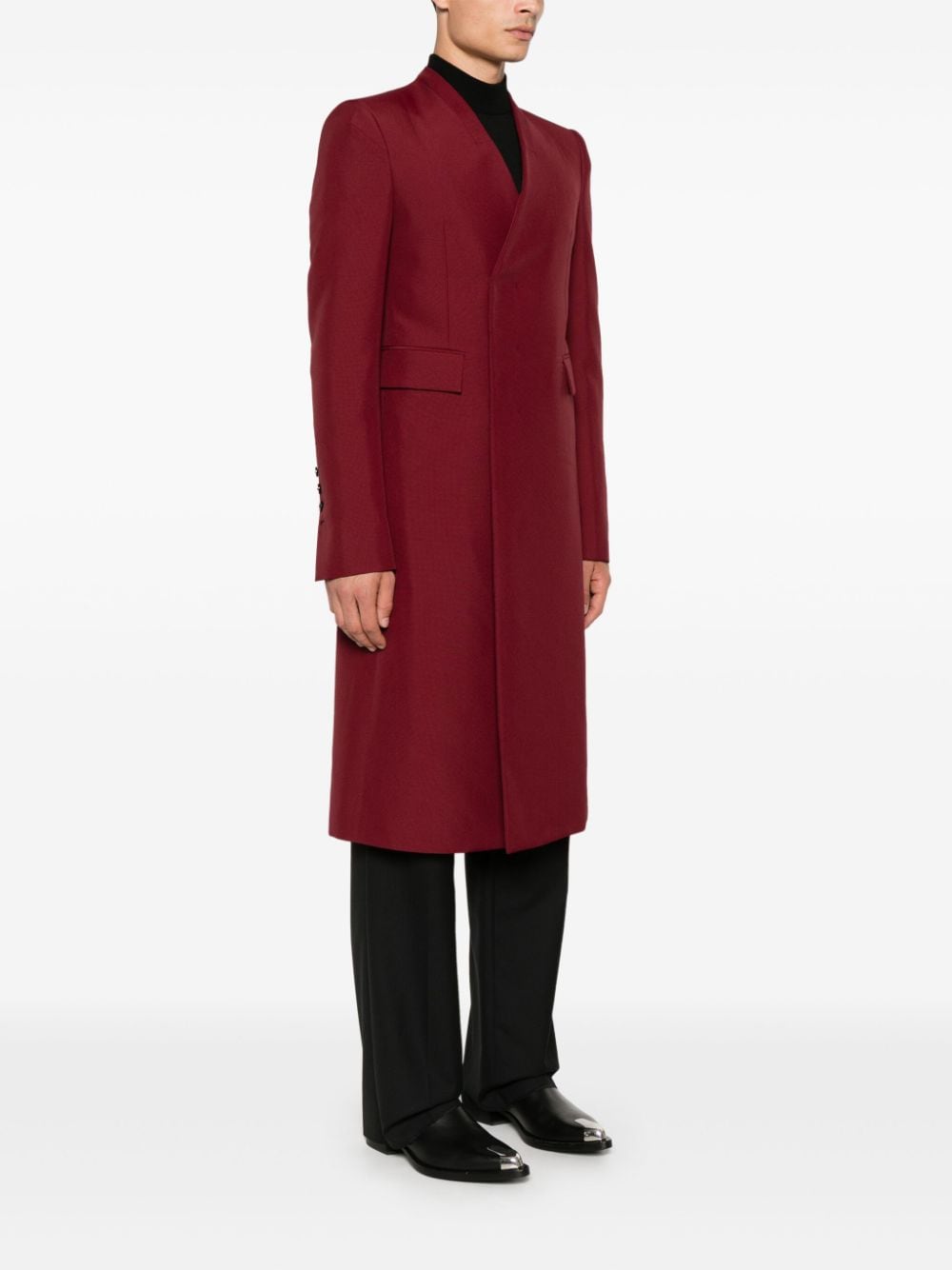 Shop Sapio Double-breasted Coat In Red