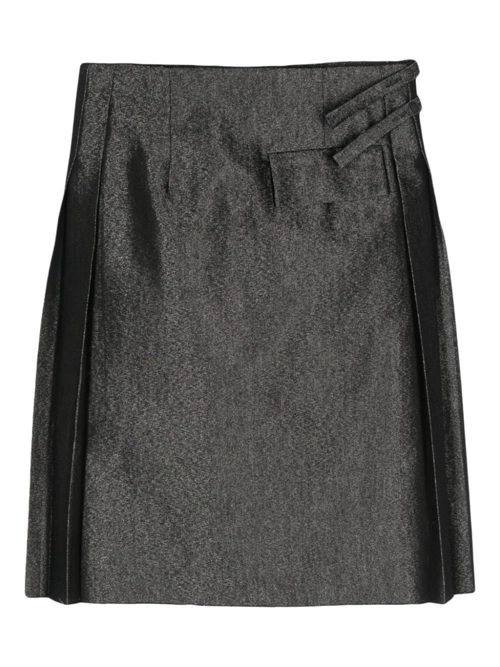 Shop Sapio Lamé Mid Skirt In Black