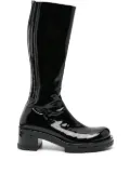 SAPIO 70mm patent-finish boots - Black