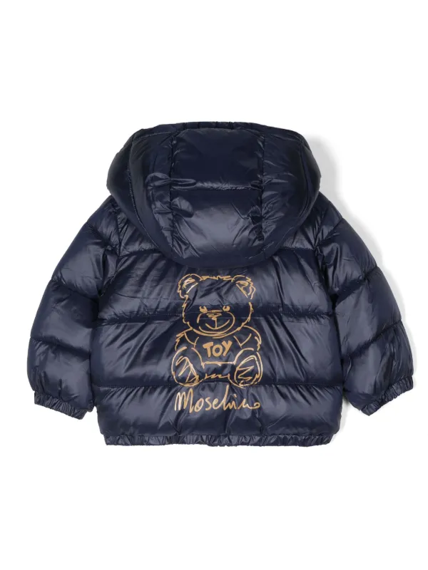 Moschino Kids Teddy Bear Print Puffer Jacket Blue FARFETCH HK