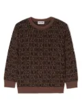 Moschino Kids logo-jacquard sweater - Brown