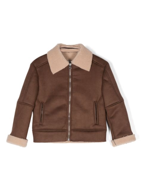 Paolo Pecora Kids faux shearling-trim jacket