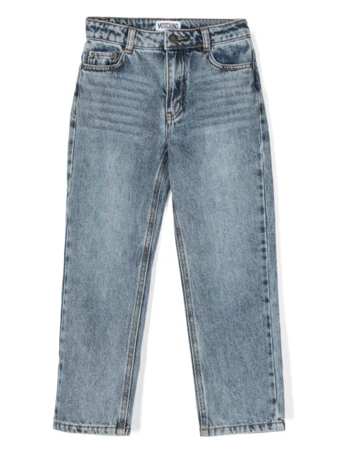 Moschino Kids logo-embroidered jeans