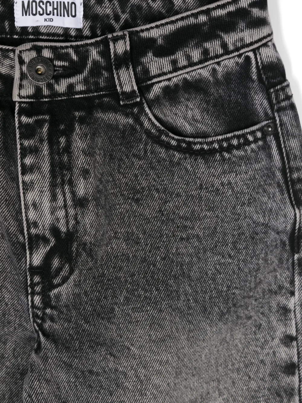 Moschino Kids Jeans met geborduurd logo Zwart