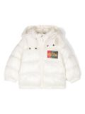 Moschino Kids Teddy Bear print puffer jacket - White