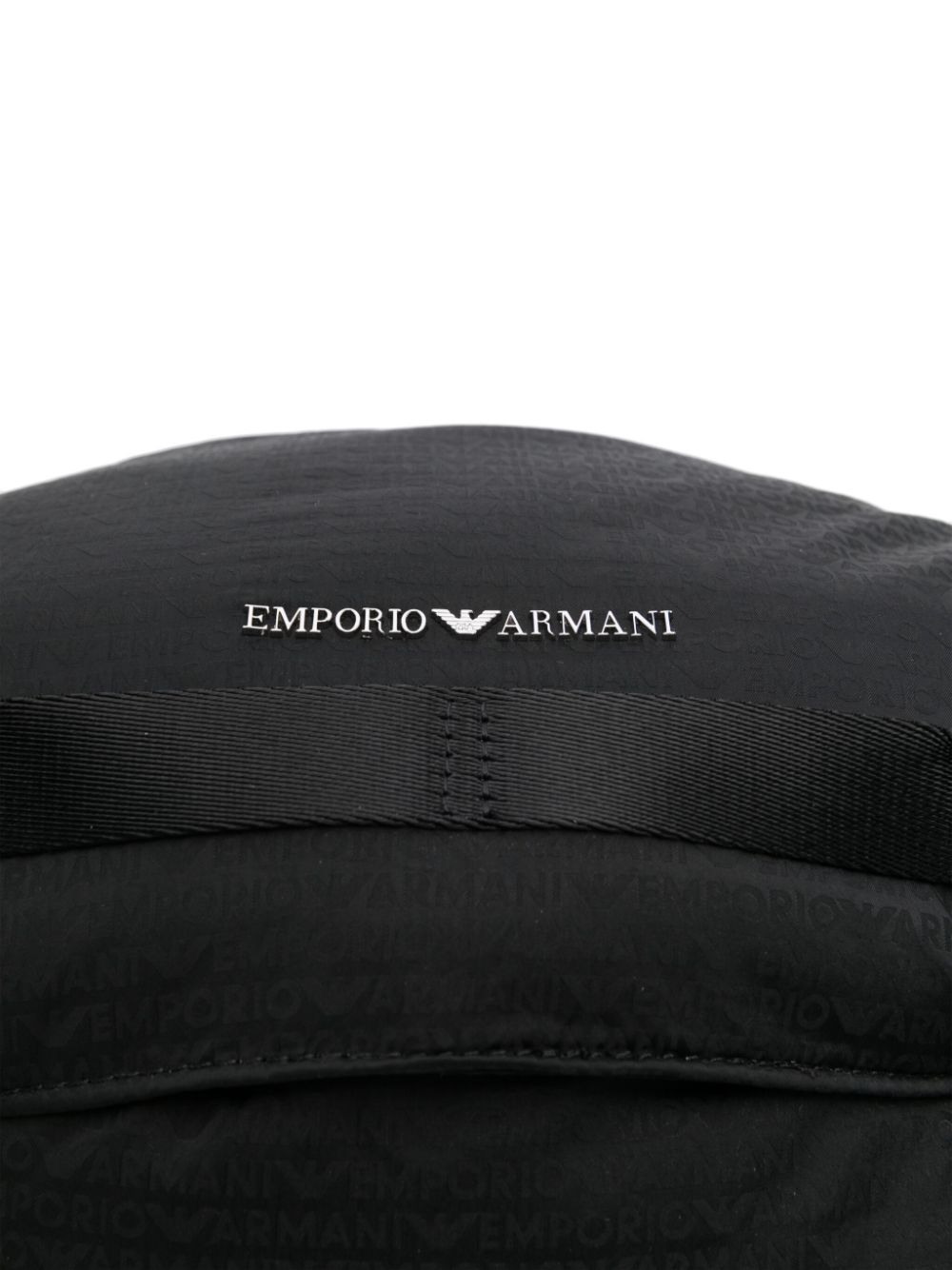 Shop Emporio Armani Logo-jacquard Backpack In Black