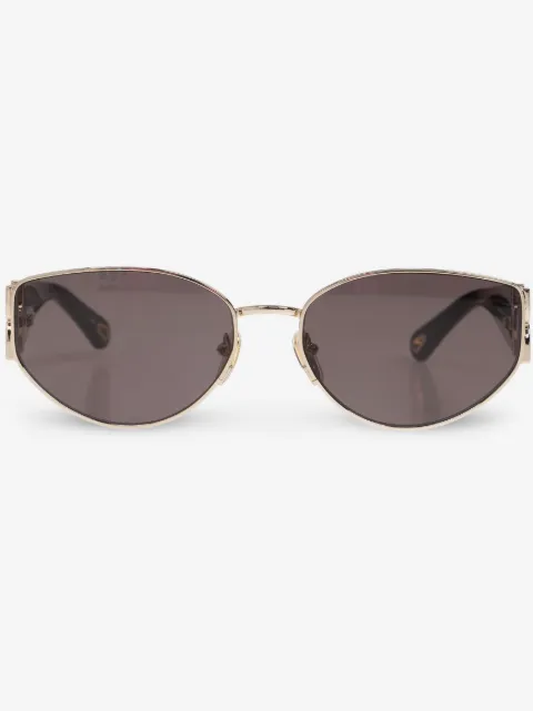 Chloé Eyewear نظارة شمس بعدسات بيضاوية وشعار محفور