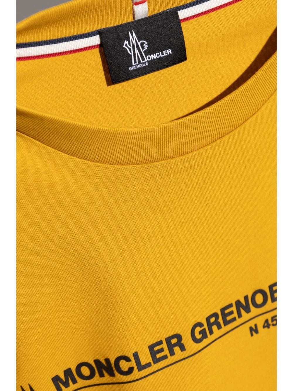 Shop Moncler Logo T-shirt In Yellow