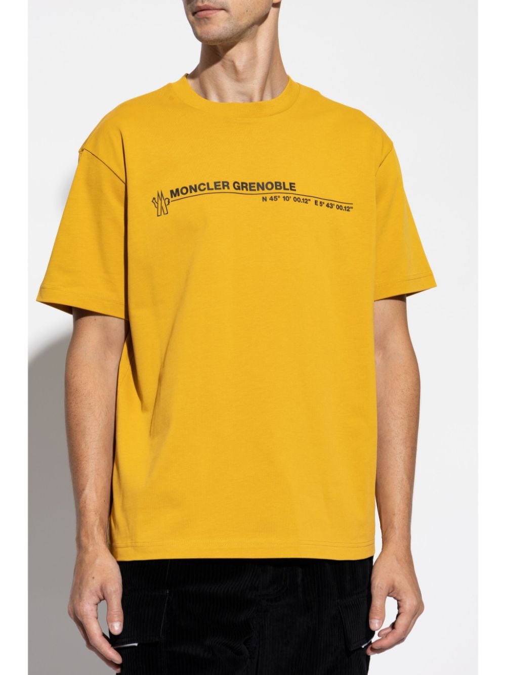 Shop Moncler Logo T-shirt In Yellow