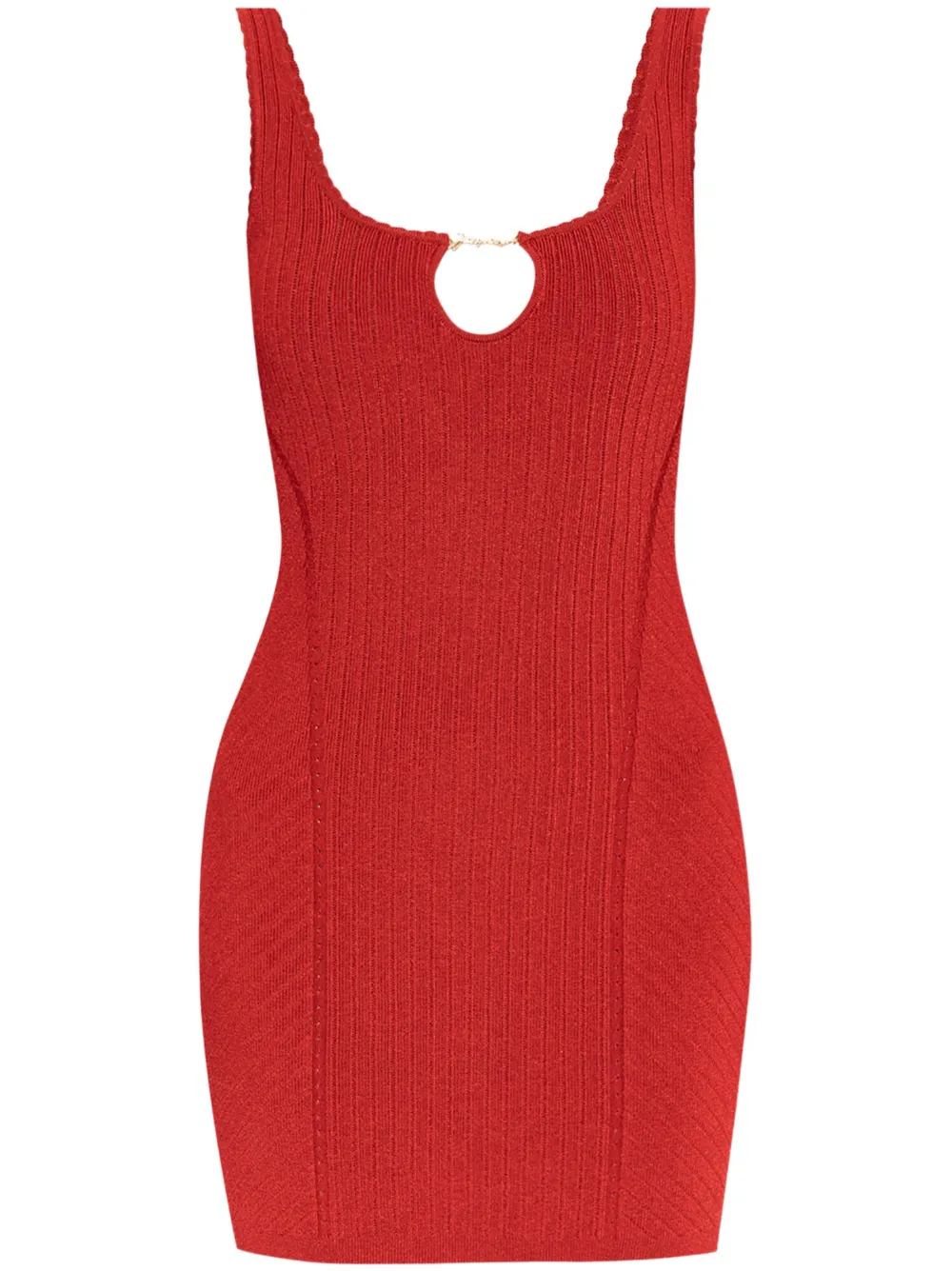 Jacquemus logo-plaque knitted mini dress Rood