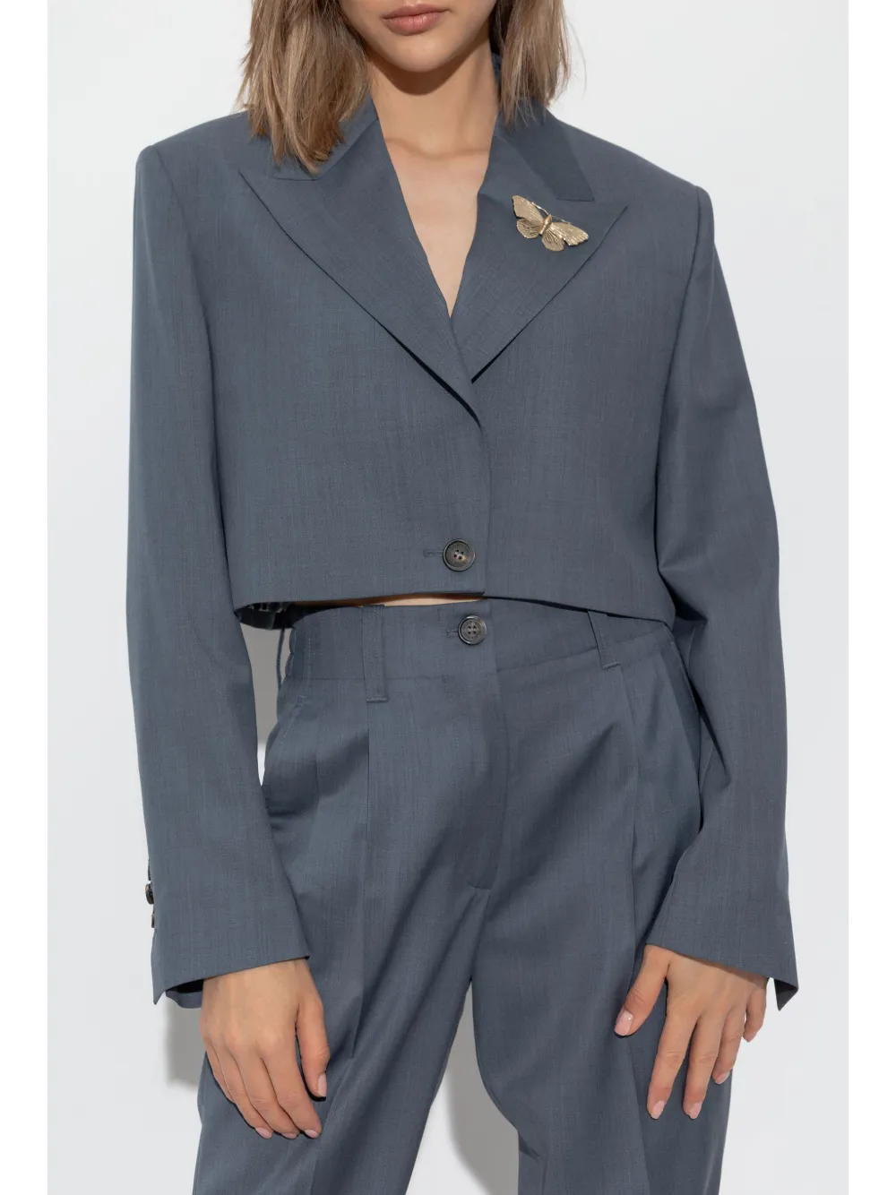 Golden Goose Cropped jack met broche Blauw