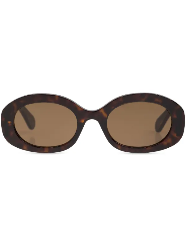 Chloé Eyewear oval-frame recycled-acetate Sunglasses | Brown
