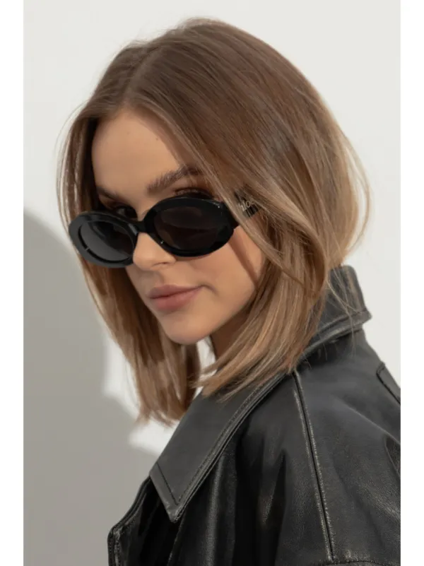 クロエ Chloe Eyewear Acetate Sunglasses Chloé Eyewear oval-frame recycled-acetate Sunglasses | Black