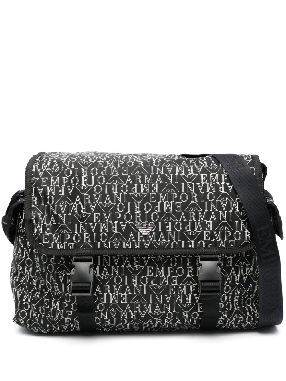 Emporio Armani Kids logo-print changing bag - Black