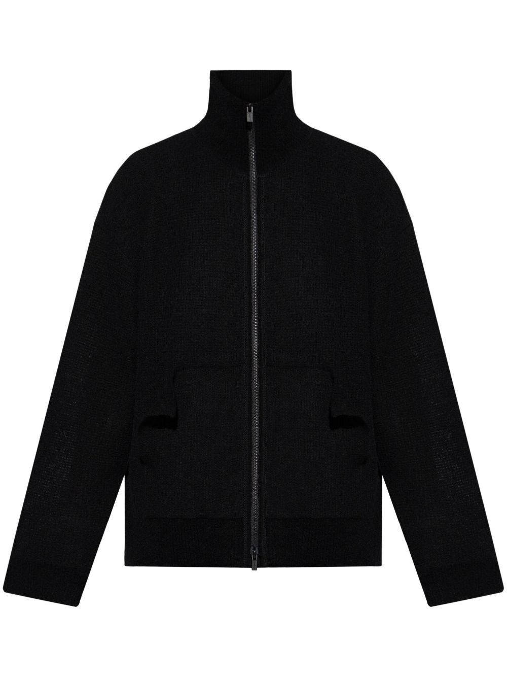 Yohji Yamamoto zip-up oversize coat - Black