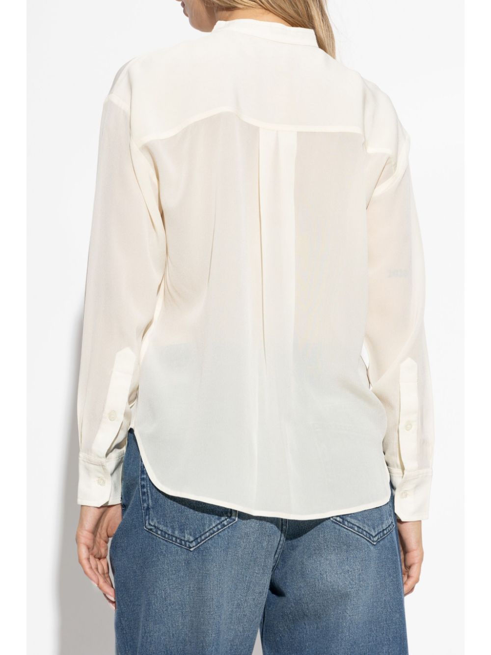 Shop Isabel Marant Stand-up Collar Shirt In Neutrals