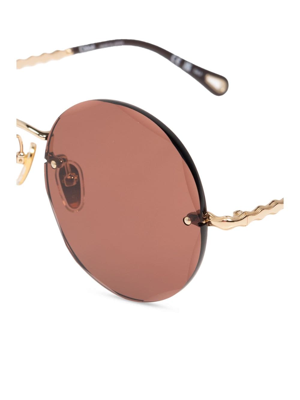 Shop Chloé Oversized Round-frame Sunglasses In Gold