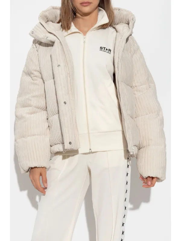 ジャケット GOLDEN GOOSE Women Jackets GWP02069P00195420103 WHITE Golden Goose Padded Hoodie Jacket | Neutrals | FARFETCH