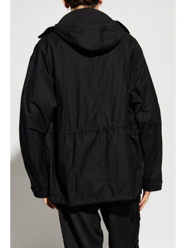 Yohji Yamamoto ジップアップ フーデッドジャケット | ブラック | FARFETCH JP