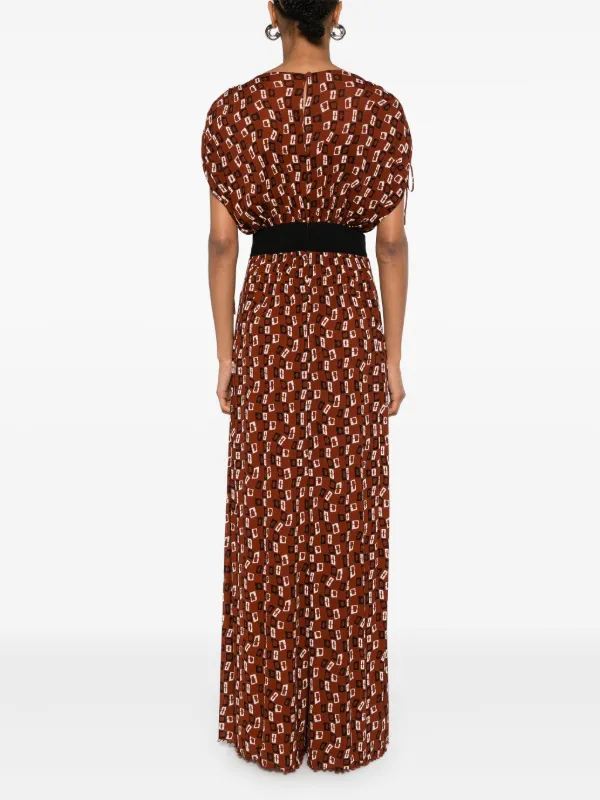 【関税込】DVF ★オンもオフも大活躍★Andraジャンプスーツ DVF Diane Von Furstenberg Andra ジャンプスーツ | ブラウン