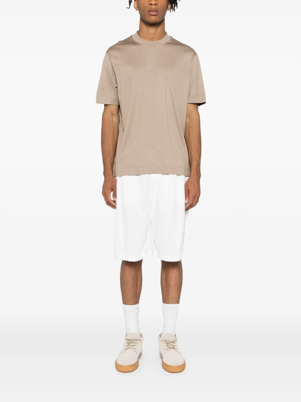 Emporio Armani T-shirt met logoprint - Beige