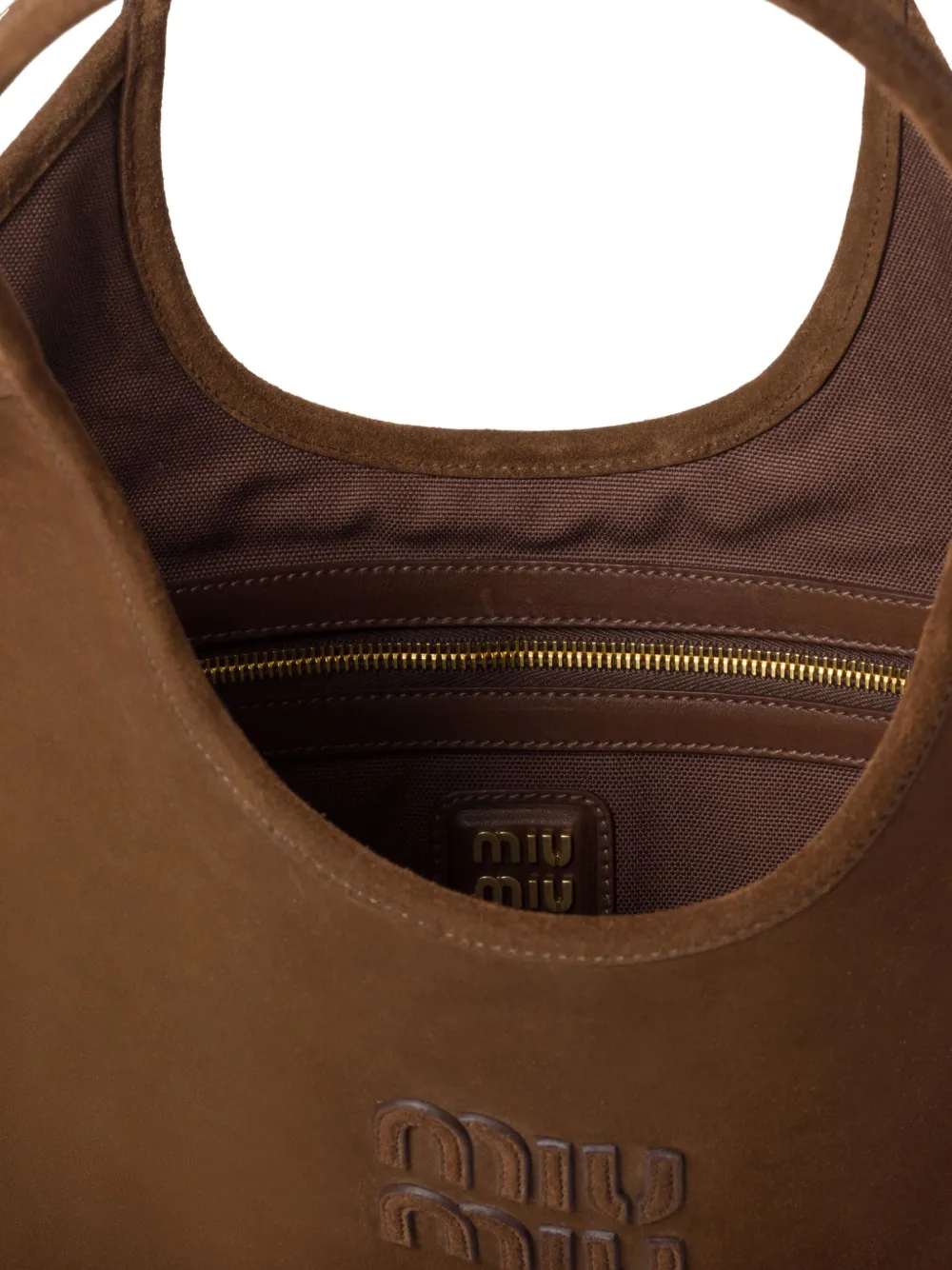 Miu Miu Ivy Suede Tote Bag | Brown | FARFETCH