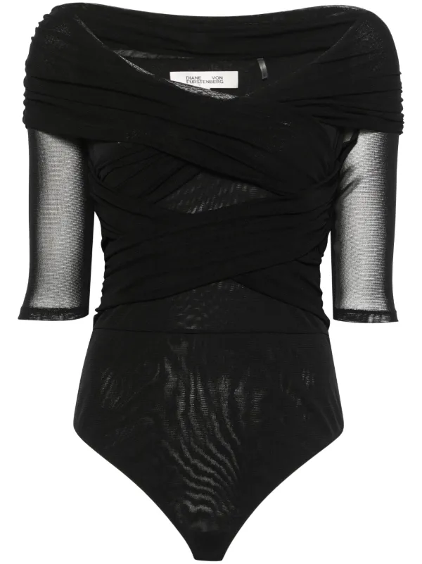 DVF Diane Von Furstenberg Alex Bodysuit | Black | FARFETCH