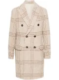 Eleventy check-pattern coat - Brown